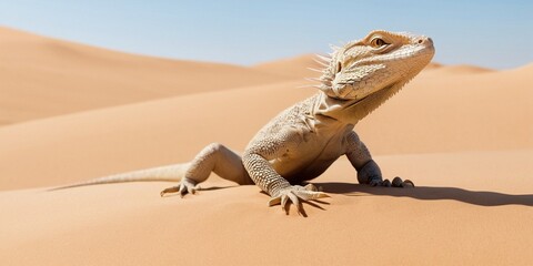 Bearded dragon in the desert of Sossusvlei, Namibia.