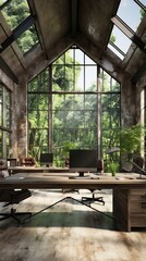 Fototapeta premium Office interior with 3d elements. Interior Design