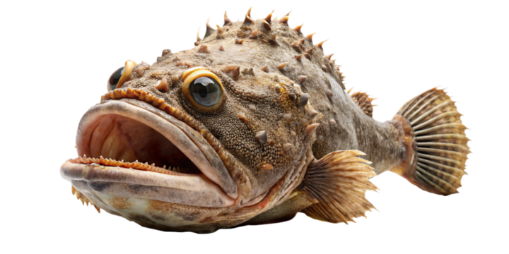 A dangerous stonefish with aggressive posture and spines

A dangerous stonefish with aggressive posture and spines
