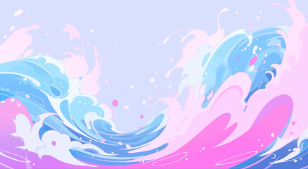 Hand drawn cartoon waves illustration
