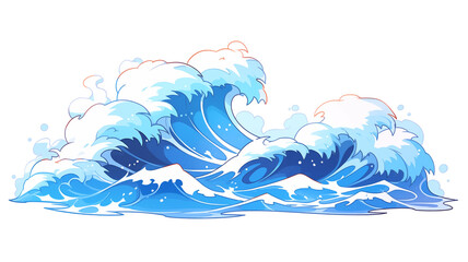 Hand drawn cartoon waves illustration
