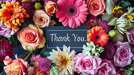 Expressive floral compositions with diverse blooms, perfect for every occasion to say thank you - Powered by Adobe