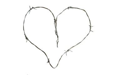 Barbed wire love heart