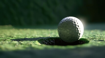 Golf ball going to go into hole; space on ball for logo, international golf day