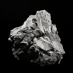 pictures of a minimalistic rock on a black background, in the style of ambient occlusion сreated with Generative Ai - obrazy, fototapety, plakaty