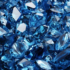 Beautiful background of blue diamonds or gemstones
