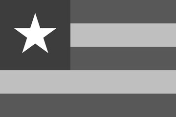 Togo flag - greyscale monochrome vector illustration. Flag in black and white