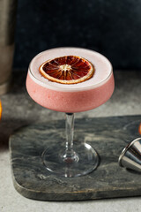 Boozy Foamy Blood Orange Sour Cocktail