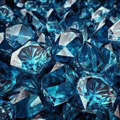 Beautiful background of blue diamonds or gemstones