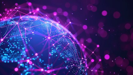 Blue-Purple 6G Starlink Network Communication Technology Creative Conceptual Graphic