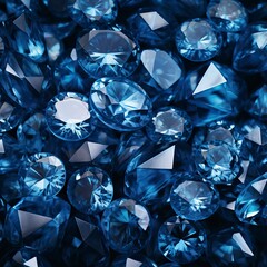 Beautiful background of blue diamonds or gemstones