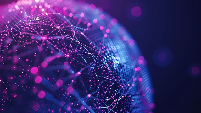 Blue-Purple 6G Starlink Network Communication Technology Creative Conceptual Graphic