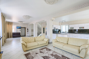 standard interior apartment. living room with sofa