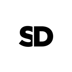Letter S and D, SD logo design template. Minimal monogram initial based logotype.