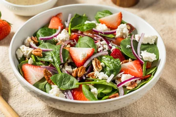 Poster Healthy Homemade Strawberry Feta Spinach Salad © Brent Hofacker