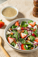 Healthy Homemade Strawberry Feta Spinach Salad