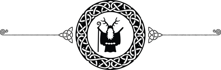Elegant Celtic Symbols Header - Triquetras, Druid - obrazy, fototapety, plakaty