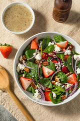 Healthy Homemade Strawberry Feta Spinach Salad