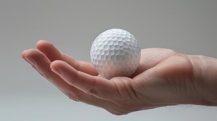 golf equipment in detail with a human hand golf ball, international golf day