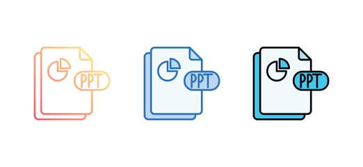 PPT icon design with white background stock illustration
