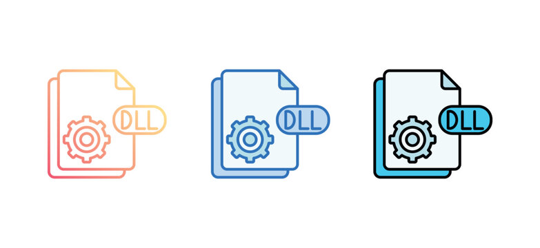 DLL icon design with white background stock illustration
