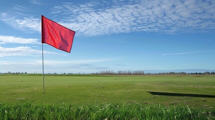 Green field golf with flag, golf day