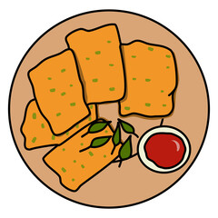 tempeh mendoan indonesian iftar food illustration png isolated