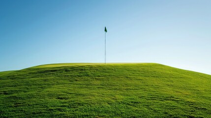 Green field golf with flag, golf day