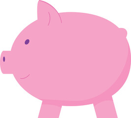 Moneypig color icon. Pink money savings symbol