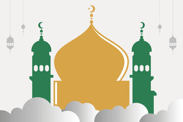 Eid mubarak flat paper style wallpaper