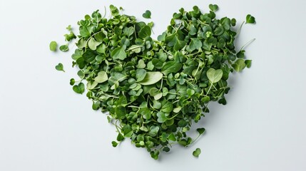 Obraz premium A heart shape made of green leaves
