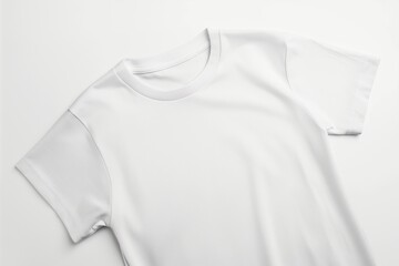 White cotton t-shirt Mockup, white t-shirt on white background