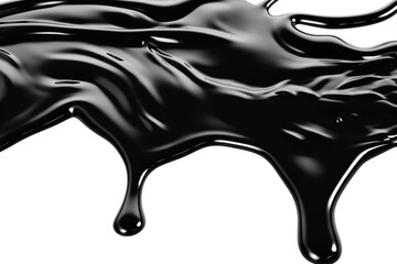 Naklejka premium Black watercolor splat isolated on white background with copyspace 