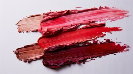 Several color samples for lip products