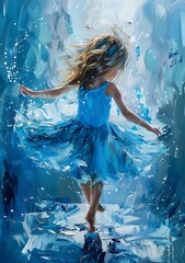 a painting of a girl dancing