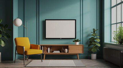 living room with painting