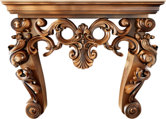 Exquisite carved oak fireplace mantel with intricate details, cut out transparent