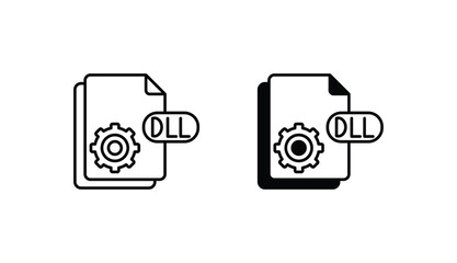DLL icon design with white background stock illustration