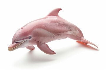 Delfín rosa mojado y brillante aislado