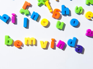 Fridge magnet letters spell 