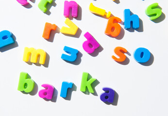 Fridge magnet letters spell 