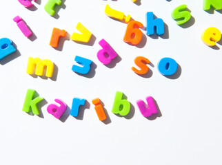 Fridge magnet letters spell 