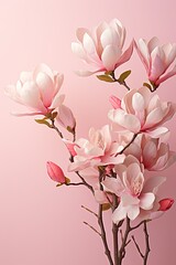 magnolia blooming pink flowers