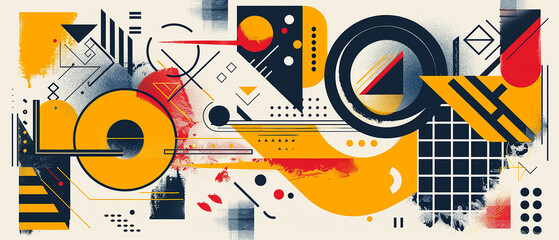 Abstract symbols with bold geometric shapes