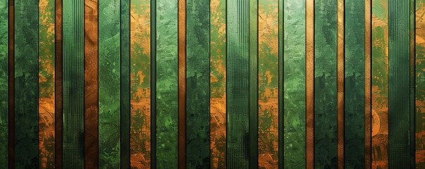 Green strips and dark brown stripes wallpaper design - obrazy, fototapety, plakaty