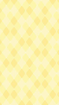 ドットライン入りダイヤ柄背景のループ動画（黄色）【縦長ビデオ】