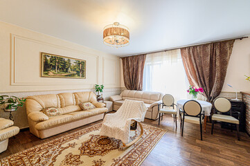 standard interior apartment. living room with sofa
