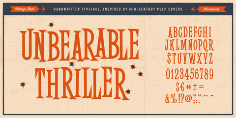 Handwritten Original Typeface Inspired by Vintage Pulp Books, Magazine Covers, B-Movies and Horror Films. - 765031137