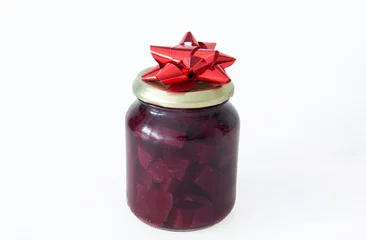 Foto op Aluminium Cut out - the ultimate gift, a jar of pickled  beetroot from my allotment and pickled by me. Concept - the best gift ever. EVER! © Richard