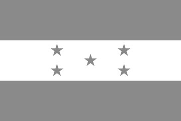 Honduras flag - greyscale monochrome vector illustration. Flag in black and white